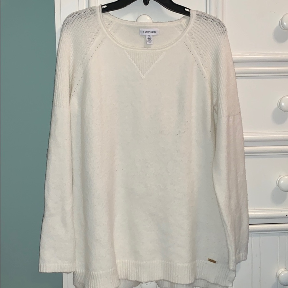 Calvin Klein white sweater; size large